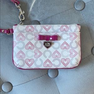 Heart coach wristlet/card holder